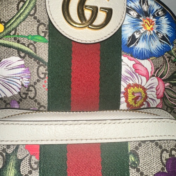 Gucci GG Supreme Monogram Flora Web Small Ophidia Day Backpack White - Picture 2 of 11